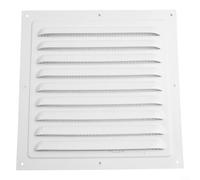 Cubierta de rejilla de ventilación de aluminio, 1 unidad, cuadrado blanco, 150 x 150 mm a 300 x 300 mm, para aberturas de conductos de pared o techo, uso interior y exterior (200 x 200 mm)
