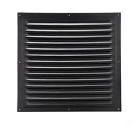 Cubierta de rejilla de ventilación de aluminio, rejilla de ventilación cuadrada montada en la pared para pared exterior, escape de baño y cocina, rejilla de ventilación HVAC con rejilla negra (200 x