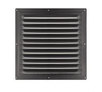 Cubierta de rejilla de ventilación de pared exterior, construcción cuadrada de aluminio para flujo de aire constante en cocinas, baños y áreas institucionales (250 x 250 mm)