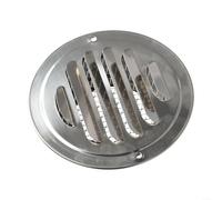 Cubierta de rejilla de ventilación redonda de acero inoxidable de 70 a 300 mm, campana de salida de aire de pared exterior con malla fina para protección contra insectos, jardín, plateado (tubo de 80
