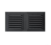 Cubierta de rejilla de ventilación, rejilla de ventilación de 300 x 150 mm con pantalla de insectos, flujo de aire para HVAC, pared lateral de techo (negro)