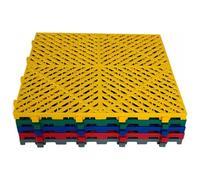 Cubierta de rejilla drenaje, cubiertas for exteriores, baldosas entrelazadas, cojín entrelazado modular 40x40x2 cm, tapete for taller for garaje, exterior, área húmeda(Yellow,20 pieces)