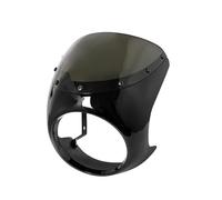 Cubierta de rejilla para faros delanteros Parabrisas De Faro 7 Pulgadas Estilo Retro Para Cafe Para Racer, Carenado, Accesorios Modificación Pantalla(Bright blacK 02)