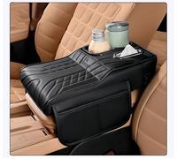 Cubierta de Reposabrazos Central de Coche para Dacia Sandero B90 B52 2024 2025 2026, Multifuncional Cuero Protector Reposabrazos con 2 Bolsa de Almacenamiento,Black