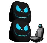 Cubierta de reposacabezas de automóvil - Construcción de tela robusta de 2 piezas, fundas divertidas de reposacabezas | Accesorios para automóviles de Halloween resistentes a los arañazos | Máscara fa