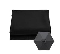 Cubierta de repuesto de 6/8 varillas para sombrilla de patio de 2/2.7/3 m, tela negra duradera para sombrilla de mesa de mercado, parasol impermeable, diseño de 6 varillas