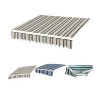 Cubierta de repuesto de tela impermeable para patio, toldo superior de lona para exteriores (caqui, 330 x 150 cm)