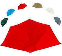 Cubierta de repuesto for media sombrilla 270cm, 5 puntales, tela semicircular for , cubierta for playa, mercado, jardín(Red)