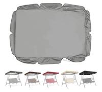 Cubierta de repuesto impermeable Hollywood para columpio de 210 x 145 cm, parte superior de columpio de jardín de 3 plazas, resistente a los rayos UV para patio al aire libre (gris, 190 x 120 cm)