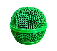 Cubierta de repuesto para cabezal de micrófono, rejilla de micrófono de malla de acero, filtro pop con espuma interior, se adapta SM58 SM58S, SM58LC cubierta de parabrisas (verde, 1 unidad)