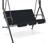 Cubierta de repuesto para columpio de patio al aire libre, juego protector impermeable para muebles de jardín, sombra superior de 2 a 3 plazas (130 x 140 x 8 cm, negro)