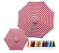 Cubierta de Repuesto para Paraguas 6/8 Brazos 4.0/3.5/3.3/3.0 Metros, Lona Recambio Sombrilla Mercado, Parasol Jardin Exteriores Grueso y Fuerte UV50+ Pincho(Red-White,6-RIBS-7.5FT/2.30m)