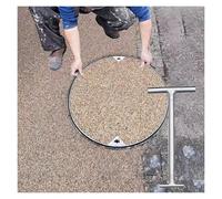 Cubierta de repuesto para tanque séptico de acero inoxidable, cubierta de boca empotrada con gancho de elevación para acera o entrada de 12 a 40 pulgadas de diámetro (diámetro de 35 pulgadas)