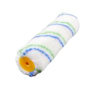 Cubierta de rodillo pintura acrílica blanca con núcleo plástico naranja estampado rayas verdes azules 6"