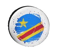 Cubierta De Rueda De Repuesto para RV SUV Camión Remolque De Viaje Protectores De Neumáticos Impermeables para Caravana Universales con Estampado De La Bandera del Congo 16 Pulgadas