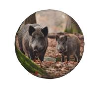 Cubierta de rueda de repuesto universal, cubierta impermeable para neumáticos de repuesto de familia de jabalíes, a prueba de polvo, para remolque, autocaravana, todoterreno, rueda de coche