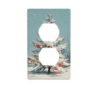 Cubierta de salida de árbol de Navidad vintage de mediados de siglo, cubierta decorativa para interruptor de luz, placa de pared para cocina, habitación, baño, tamaño 7 x 11,4 cm