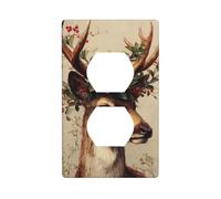 Cubierta de salida de ciervo vintage elegante, cubierta decorativa para interruptor de luz, 1 banda, placa de pared para cocina, baño, tamaño 7 x 11,4 cm