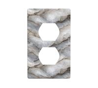 Cubierta de salida de mármol gris acuarela suave, cubierta decorativa para interruptor de luz, placa de pared de 1 banda para cocina, baño, tamaño 7 x 11,4 cm