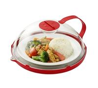 Cubierta de salpicaduras de microondas con asa, cubierta de placa reutilizable con rejillas de ventilación de vapor para mantener el horno limpio, tapa sin BPA para seguridad alimentaria y fácil