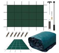 Cubierta de seguridad para alberca, cubierta rectangular de malla verde para piscinas enterradas, 4 x 5 m, protección segura duradera contra los desechos y los elementos climáticos