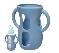 Cubierta de silicona para biberones hecha de vidrio, de silicona para biberones de vidrio | Soporte para botellas con asas, si es seguro y tapa a prueba de golpes, soporte para botella, protege