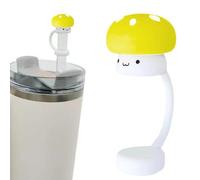 Cubierta de silicona para popote, en forma de hongo para popotes, tapones de silicona para botellas de beber, cubierta de puntas para niñas