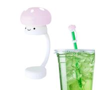 Cubierta de silicona para popote, en forma de hongo para popotes, tapones de silicona para botellas de beber, cubierta de puntas para niñas