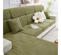 Cubierta de sofá de Tela Jacquard, Cubierta de Muebles para el Asiento del sofá de la Sala de Estar, Papel de Terciopelo Lavable en Forma de L en la Esquina, sofá de Terciopelo para to Green Large-XL