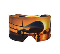 Cubierta de sombra de ojos con estampado de avión al atardecer para siesta, viajes, yoga, cubierta de ojos vendados, viajes, oficina, siesta, avión