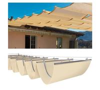 Cubierta de Sombra Ondulada, toldo Impermeable para pérgola Exterior - Vela de Sombra retráctil para jardín, Patio, terraza y Porche - Tamaño Personalizable: 2,6 m de Ancho x 18 m de Largo (