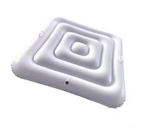 Cubierta de spa inflable resistente de 135 cm, cubierta de alberca para preservación del calor, resistente a la intemperie, cubierta cuadrada para bañera con válvula de inflado rápido, color blanco y