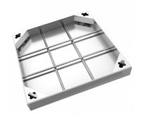 Cubierta de suelo de acero inoxidable con tapa invisible para tanque séptico, 600 x 600 x 50 mm, panel de acceso al aire libre HeavyDu para mejorar la estética e ili1