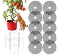 Cubierta De Suelo Para Plantas - 10 Piezas Cubierta De Malla En Rejilla Protectora Cortable Con Estacas,Protector De Suelo Para Plantas De Jardín Contra Animales | Para Gatos Mascotas Animales Ardilla