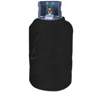 Cubierta de tanque de propano impermeable 210D a prueba de polvo, protector de cilindro de gas con cordón para jardín, barbacoa, camping, negro, 31 x 59 cm (negro, 36 x 42 cm)
