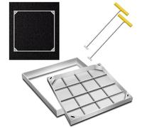 Cubierta de tanque séptico integrada con gancho de elevación, marco de acero inoxidable para entrada, patio, jardín y drenaje al aire libre