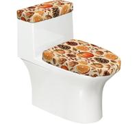 Cubierta de tapa de inodoro y tapa de tanque de inodoro vintage de Acción | Juego de 2 fundas elásticas y suaves para asiento de inodoro con parte inferior elástica para decoración del hogar