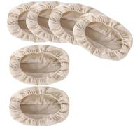 Cubierta de Tela Elástica 6 Pieces Oval Bread Proofing Basket Liner Cloth Cover Natural Rattan Baking Dough(6Pcs 21x15x8cm)