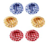 Cubierta de Tela Elástica 6Pcs Cotton Cloth Fermentation Bottle Cover Reusable Portable Sourdough Starter Jar Covers Dust Multifunction(Mix color-6pcs)