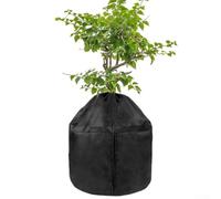 Cubierta de tela Oxford 210D para plantas con cremallera de película de aluminio, cordón ajustable, cubierta de aislamiento negro para plantas en maceta de 18 x 20 o 18 x 27.6 (18 x 20 pulgadas)