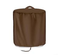 Cubierta de tela Oxford 600D para fuego, impermeable y a prueba de polvo, cubierta protectora para hogueras redondas/rectangulares, portátil con cordón ajustable (café)