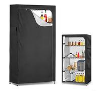 Cubierta de tela Oxford para estantes de alambre de pie con panel frontal con cremallera y bolsillos externos de almacenamiento en ambos lados para mayor limpieza (36 x 18 x 72 pulgadas)