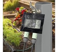 Cubierta de temporizador de riego para temporizadores de grifo de manguera al aire libre, protector de dispositivo de riego de tela Oxford con frontal transparente, temporizador de jardín resistente a