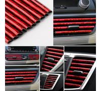 Cubierta de tira de decoración de salida de aire para coche, material de PVC, tema de moda, acabado brillante (rojo hielo)