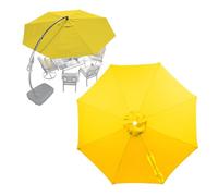 Cubierta De Toldo De Repuesto Para Sombrilla Terraza Exterior Grandes 4m 3m 3.5m 2.7m 2m, Paño De Repuesto Para Paraguas, 6/8 Varillas, Impermeable Tela Parasol Voladizo Jardín(Yellow,6ribs/2.5m)