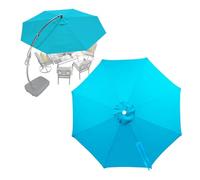 Cubierta De Toldo De Repuesto Para Sombrilla Terraza Exterior Grandes 4m 3m 3.5m 2.7m 2m, Paño De Repuesto Para Paraguas, 6/8 Varillas, Impermeable Tela Parasol Voladizo Jardín(Light blue,8ribs/2m)