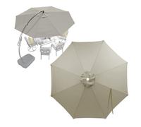 Cubierta De Toldo De Repuesto Para Sombrilla Terraza Exterior Grandes 4m 3m 3.5m 2.7m 2m, Paño De Repuesto Para Paraguas, 6/8 Varillas, Impermeable Tela Parasol Voladizo Jardín(Taupe,8ribs/4m)