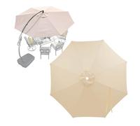 Cubierta De Toldo De Repuesto Para Sombrilla Terraza Exterior Grandes 4m 3m 3.5m 2.7m 2m, Paño De Repuesto Para Paraguas, 6/8 Varillas, Impermeable Tela Parasol Voladizo Jardín(Beige,8ribs/2.3m)