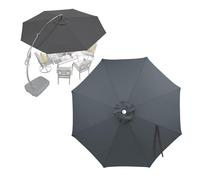 Cubierta De Toldo De Repuesto Para Sombrilla Terraza Exterior Grandes 4m 3m 3.5m 2.7m 2m, Paño De Repuesto Para Paraguas, 6/8 Varillas, Impermeable Tela Parasol Voladizo Jardín(Gray,8ribs/3.5m)