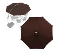 Cubierta De Toldo De Repuesto Para Sombrilla Terraza Exterior Grandes 4m 3m 3.5m 2.7m 2m, Paño De Repuesto Para Paraguas, 6/8 Varillas, Impermeable Tela Parasol Voladizo Jardín(Brown,8ribs/4m)
